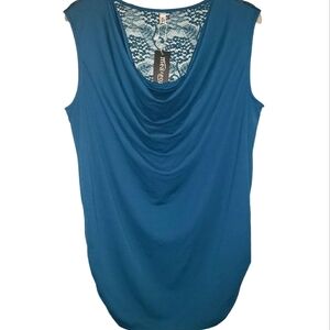 Meaneor women's large laced back sleeveless summer top. 4046